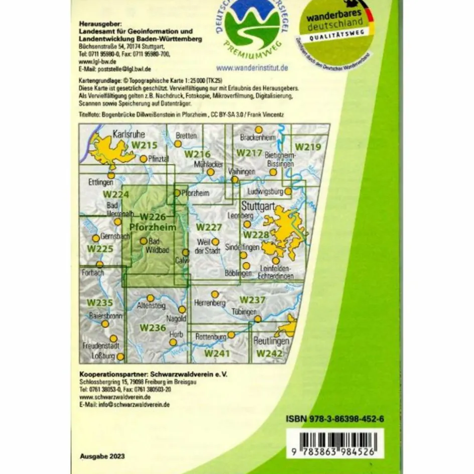Wanderkarten Und Winterkarten|Wanderkarten Und Winterkarten^WANDERKARTE 1:25000 PFORZHEIM