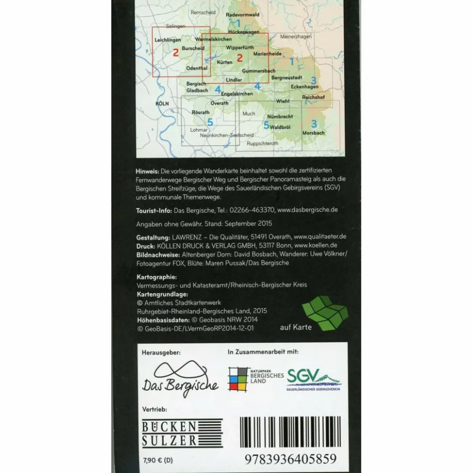 Wanderkarten Und Winterkarten|Wanderkarten Und Winterkarten^WANDERKARTE BERGISCHES LAND #2 1:25.000 - Wanderkarte