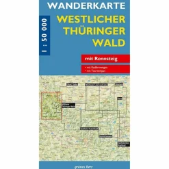 Wanderkarten Und Winterkarten|Wanderkarten Und Winterkarten^WANDERKARTE WESTLICHER THÜRINGER WALD 1 : 50 000 - Wanderkarte