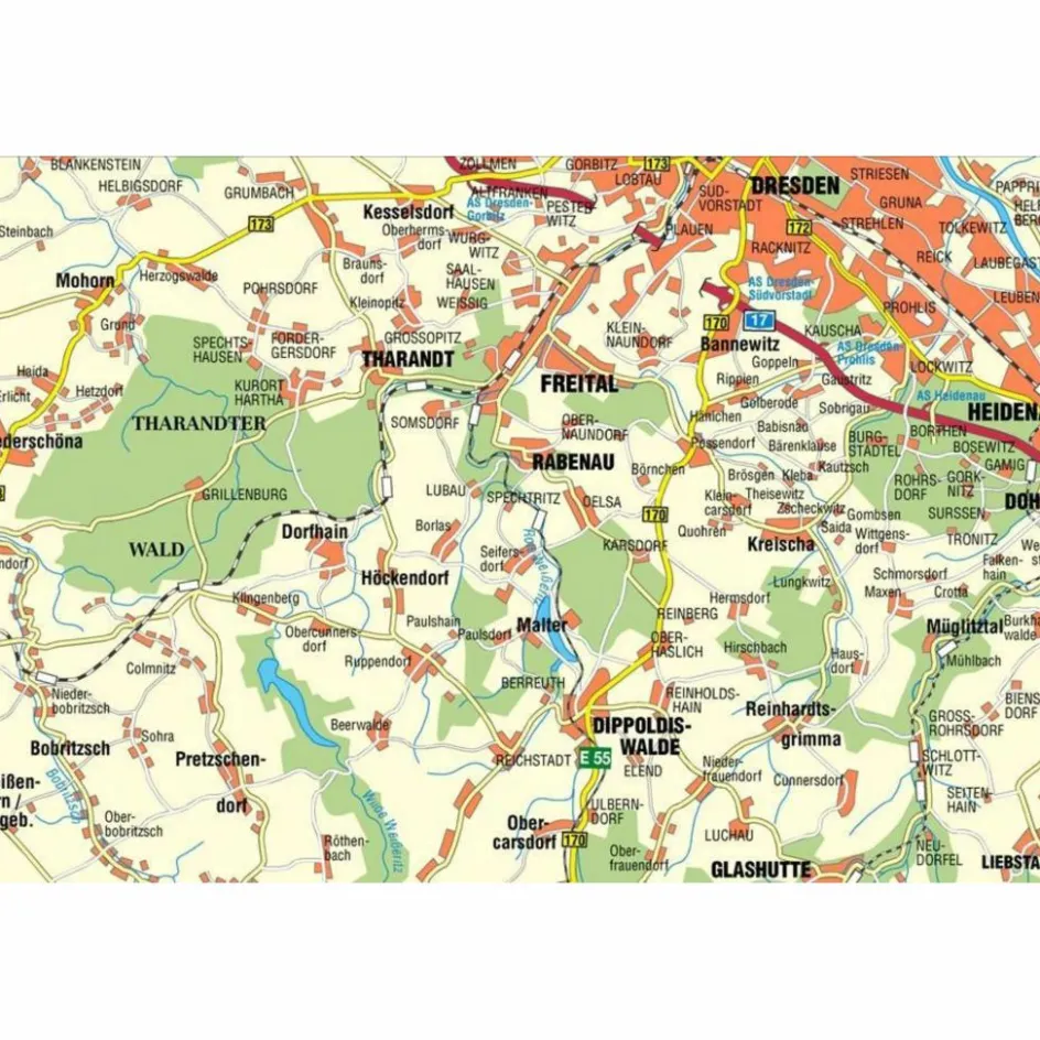 Fahrradkarten|Wanderkarten Und Winterkarten^WEIßERITZTÄLER THARANDER WALD - Wanderkarte