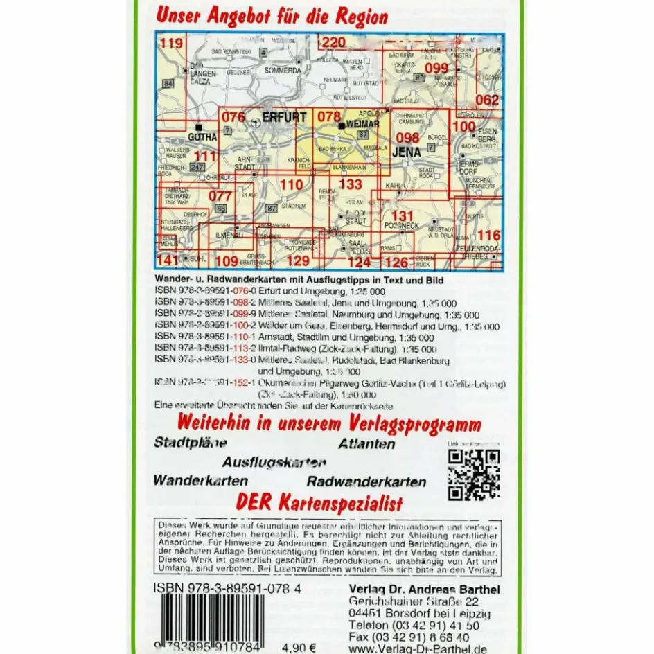 Online WEIMAR, BAD BERKA UND UMGEBUNG 1:35.000 - Wanderkarte Fahrradkarten|Wanderkarten Und Winterkarten
