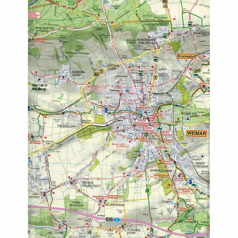 Online WEIMAR, BAD BERKA UND UMGEBUNG 1:35.000 - Wanderkarte Fahrradkarten|Wanderkarten Und Winterkarten