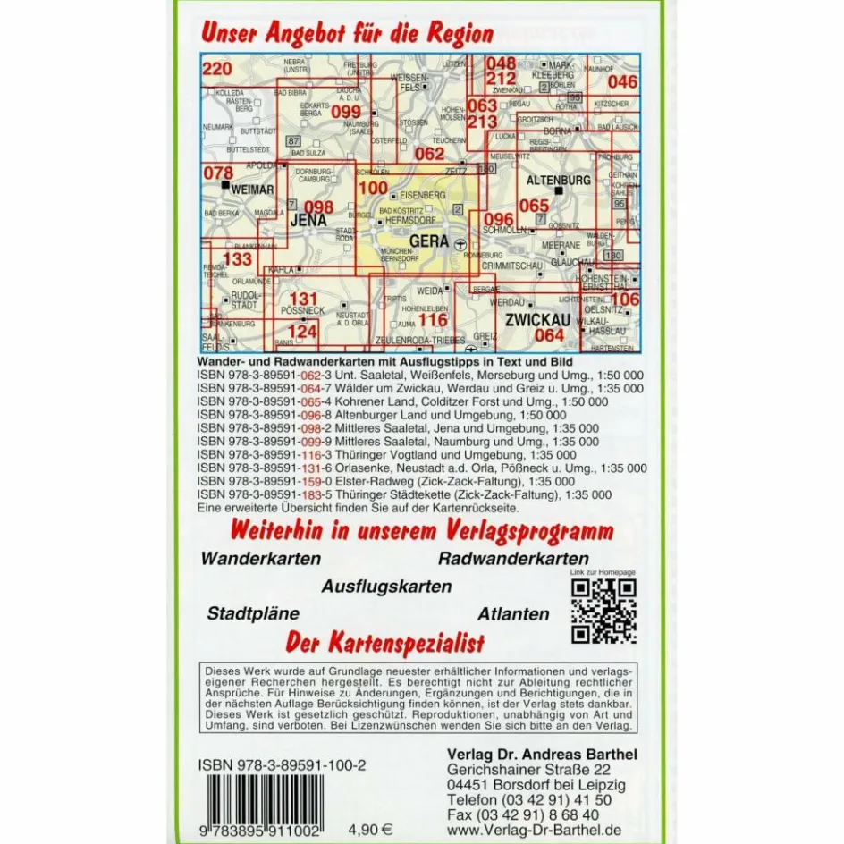 New WÄLDER UM GERA, EISENBERG, HERMSDORF UND - Wanderkarte Fahrradkarten|Wanderkarten Und Winterkarten