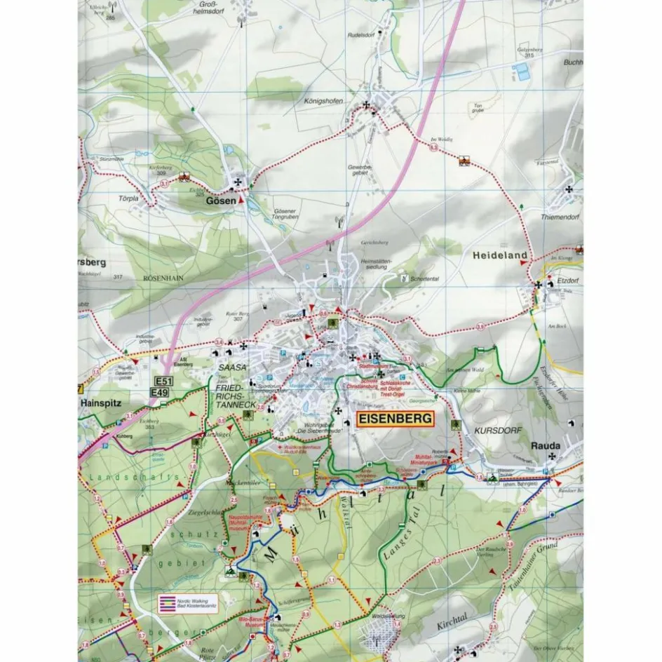 New WÄLDER UM GERA, EISENBERG, HERMSDORF UND - Wanderkarte Fahrradkarten|Wanderkarten Und Winterkarten
