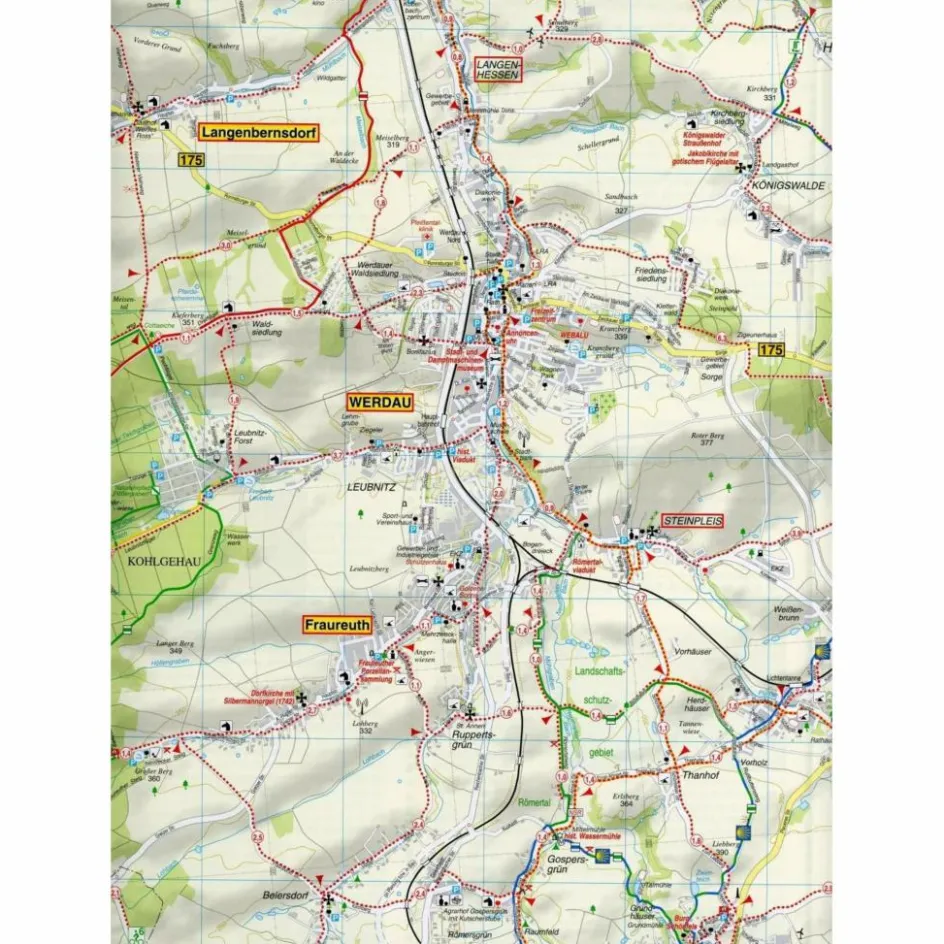 Clearance WÄLDER UM ZWICKAU, WERDAU UND GREIZ UND UMGEBUNG - Wanderkarte Fahrradkarten|Wanderkarten Und Winterkarten